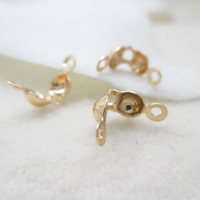 Fermoirs en plaqué or 24K 8*4mm pour la fabrication de bijoux, collier, bracelet, boucle de finition, accessoires