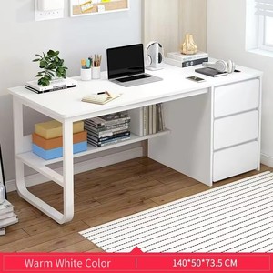 โต๊ะไม้เขียนหนังสือสำหรับนักเรียนโต๊ะเขียนหนังสือพร้อมตู้เก็บของโต๊ะคอมพิวเตอร์แบบเรียบง่าย - Product Image 5