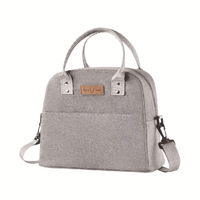 Sac à déjeuner en tissu Oxford Speed And Constancy, sac bento isotherme portable pour le rangement des ustensiles de cuisine, gris, rouge vin, rouge pastèque