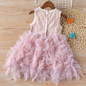 Robe de princesse en dentelle rose pour bébé fille de 2 ans, style européen, pas chère, pour mariage, été, en stock - Product Image 2