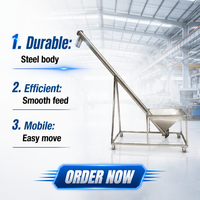 Mesin Konveyor Sekrup Miring untuk Bubuk dan Partikel, Kapasitas Semi-Otomatis 200kg/jam, 380V, Tipe Square Hopper Assembly Line