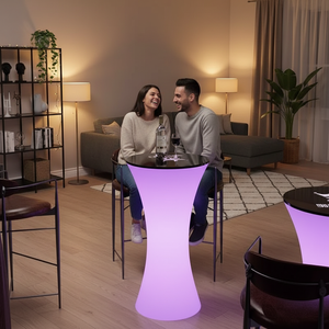 Meja bulat Led untuk acara pesta, lampu malam klub santai luar ruangan, Cocktail tinggi Led <span class=keywords><strong>bar</strong></span>, meja dan kursi Led - Product Image 4