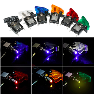 Interruttore a Levetta LED 12V 20A per Auto, Barca, Camion, Illuminato R/B/G/Y/W, Controllo On-Off con Copertura di Sicurezza per Aerei - Product Image 6