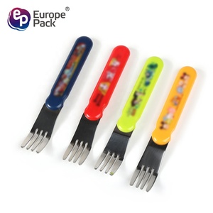 Directo <span class=keywords><strong>de</strong></span> fábrica, logotipo personalizado, acero inoxidable, dibujos animados bonitos, mango <span class=keywords><strong>de</strong></span> plástico PS, <span class=keywords><strong>cubiertos</strong></span> para bebés y niños - Product Image 4