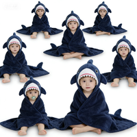 Serviette de bain à capuche pour bébé, dessin animé, matière polaire, séchage rapide, super douce, nouveau-né