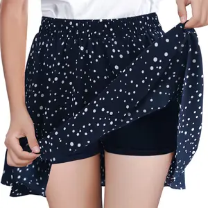 Kadınlar Casual sıkı bir çizgi alevlendi pileli Mini patenci etek şort ile temel Pretty Chic Skorts yüksek bel nefes etek