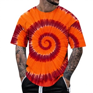 Camisetas Tie Dye Personalizadas OEM para Hombre, Cuello Redondo, 100% Algodón, Talla Grande, Corte Holgado, Cómodas para Verano - Product Image 2