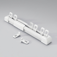 Rail de rideau télescopique en aluminium silencieux et lisse, sans coupures, robuste, réglable, pour montage au plafond ou au mur, 0,65-5,1 m