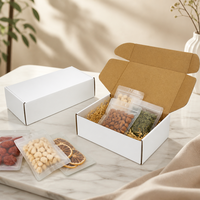 Boîte d'expédition en carton ondulé blanc 3 couches E Flute pour emballage alimentaire sec, emballage cadeau, logo personnalisé, fournisseur OEM