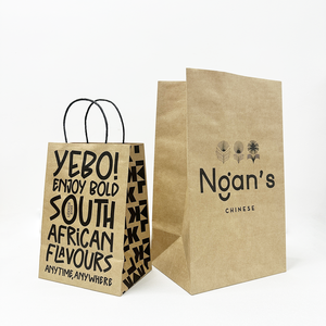 Bolsas de Papel Kraft Marrón con Asas para Comida para Llevar, con Logotipo Personalizado, para Regalos y Compras - Product Image 2