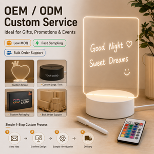 USB Acrylic Night Light LED Writing Board 3D Message Lamp Reusable Memo Board Bedroom Bedside Decoration <b>Gift</b> - Product Image 6