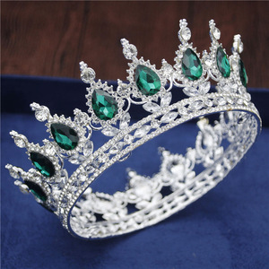 水晶复古皇家女王国王 Tiaras 和冠男性/女性选美舞会 Diadem 头发饰品婚礼发饰饰品配件 - Product Image 5