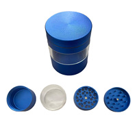Broyeur à herbes en alliage de zinc, portable, écologique, durable, emballage en boîte de présentation, vente en gros, 4 pièces, accessoires pour fumer en verre