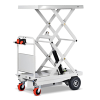 Carretilla Eléctrica Plegable de Acero de Alta Capacidad, Carro de Carga de Cuatro Ruedas para Construcción Industrial y Almacenes