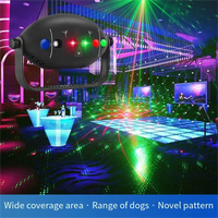 Projecteur laser LED 6 trous 72 figures RGB à faisceau sonore, contrôle activé par le son, IP20, alimentation USB, effet d'explosion disco, télécommande haute performance