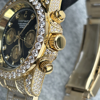 Montre entièrement personnalisée sertie de diamants Moissanite pour hommes, montre de luxe Hip Hop, montre cadeau, montre en diamants pour hommes