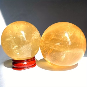 Sphère de Calcite Optique en Miel Naturel, Sphère de Calcite Jaune Spar d'Islande Amplificateur d'Énergie, Pierre de Guérison Feng Shui - Product Image 4
