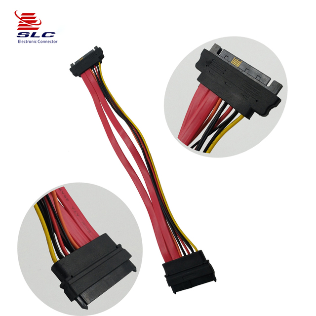 SATA 7+15 22 Pin Male to Female Extension Cable Data Power Cable