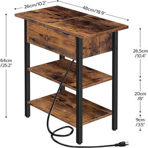 Fabricants salon avec prise chargeur <span class=keywords><strong>taquet</strong></span> de canapé table d'appoint étroite chambre chevet ensemble de livres en <span class=keywords><strong>bois</strong></span> massif coin plusieurs - Product Image 6