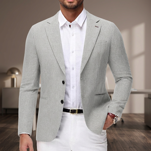 Blazer en velours à chevrons vintage pour homme, en coton, simple boutonnage, style britannique, veste décontractée chic, manches longues - Product Image 4