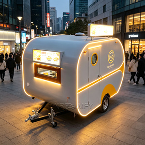 Fast Fiberglass Pizza Truck Fully Equipped Smoothie Kitchen Trailer Stylish Fried Chicken Food Cart for Candy & Chips - Product Image 1