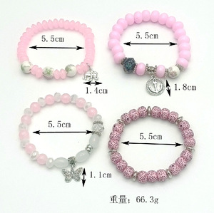 Bracelet élastique multicouche YL, nouveau style bohème ethnique européen et américain, avec pendentifs papillon, ancre de <span class=keywords><strong>bateau</strong></span> et éléphant en pierre naturelle - Product Image 6