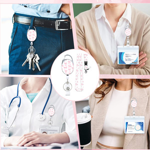 In stock stainless steel <b>spring</b>-printed oval easy-pull buckle with back <b>clip</b>, bow, retractable strap, safety buckle, and - Product Image 4