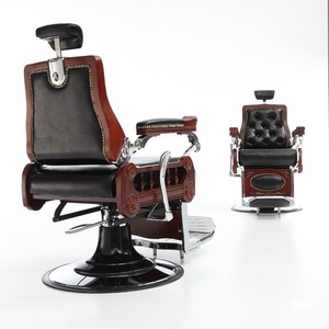 Fauteuil de barbier inclinable pivotant à 360 degrés réglable en hauteur DM Luxury pour salon de coiffure - Product Image 1