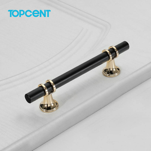 TOPCENT Gold Handle Modern Simple Styles Pull Cabinet Handle Black guardaroba maniglie dell'armadio da cucina - Product Image 2