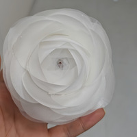 Große Essbare Reispapier 3D-Rosen-Kuchendekoration, Kuchendeko-Zubehör, 9cm Künstliche Blume für Partys
