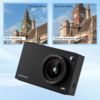 Appareil photo numérique professionnel avec capteur CCD 2,8 pouces, zoom 16x, 64MP HD, batterie 1500mAh, filtres vintage, enregistreur vidéo pour vlog, qualité 4K