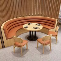 Juego de Mesa y Sillas de Madera para Restaurante Ecológico Moderno Senju, Sofá Semicircular para Hoteles, Restaurantes y Comercios