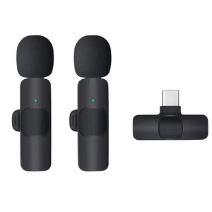 Micrófono Lavalier profesional inalámbrico K9 solapa Lavalier micrófono lazos Plug and Play para cámaras <span class=keywords><strong>DSLR</strong></span> de teléfonos móviles - Product Image 1
