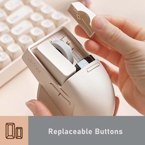 Ratón Inalámbrico Retro Gris LOFREE, Táctil, PBT, 4000 DPI, Pantalla OLED, Receptor USB para Conexión <span class=keywords><strong>Bluetooth</strong></span> y Cableada, Recargable para <span class=keywords><strong>Mac</strong></span> - Product Image 4