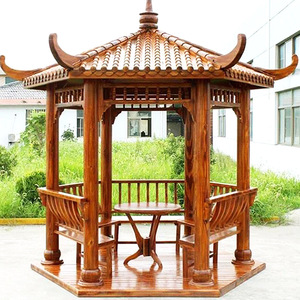 Pabellón de madera para jardín, gazebo impermeable, estructura de madera para patio, para relajación y observación. - Product Image 1