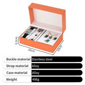 Women 5Pcs Black Watch Earrings Necklace Bracelet Set <b>Gift</b> With Box <b>for</b> Girl - Product Image 3