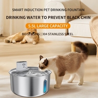 Distributeur automatique de fontaine d'eau pour chat intelligent Distributeur automatique de boisson portable moderne en acier inoxydable pour animaux de compagnie