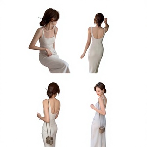 Robe décontractée minimaliste à col carré, coupe ajustée, style Kendo, couleur unie, taille haute, pour femme, collection Lazy <span class=keywords><strong>Zoe</strong></span>, été - Product Image 2