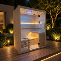 Chauffe-sauna traditionnel en bois de cèdre rouge et de pruche pour 6 personnes, pour sauna sec intérieur/extérieur