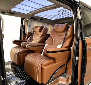 Asiento de Aviación VIP Personalizado en Cuero Nappa con Costuras en Diamante Marrón, con Masaje Eléctrico y Ventilación, para Interior de Van de Negocios - Product Image 6