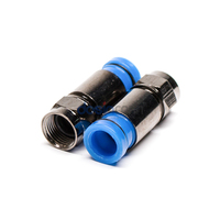 Conector Macho Tipo F de Compresión con Recubrimiento de Níquel de 180 Grados para Cable Rg6 Rg59