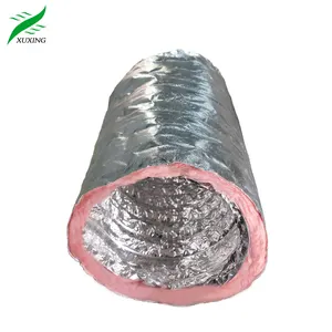 R6 R8 HVAC Systems air hose Pink Fiberglass Aluminium Foil Insulation Flexible Duct