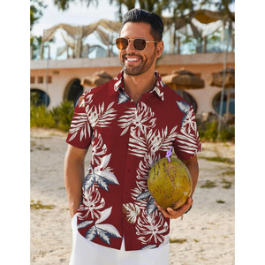 Camisas de Moda <span class=keywords><strong>para</strong></span> Hombre, Estilo Casual <span class=keywords><strong>y</strong></span> de Negocios, Cuello Redondo, Estampado Floral, Tie-Dye, Manga Corta, <span class=keywords><strong>para</strong></span> Playa, Verano, OEM ODM - Product Image 2