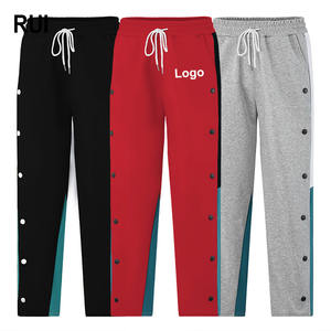 RUIQUWIN Pantalones Deportivos de Lona para Hombre, con Botones y Diseño de Parches, Ligeros, Transpirables, Tallas Grandes, para Baloncesto, Fitness y Entrenamiento - Product Image 1