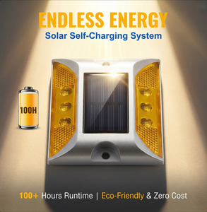 Balises routières LED solaires à effet œil-de-chat IP68, lampes d'avertissement clignotantes, feux de marquage pour autoroutes et pistes - Product Image 3