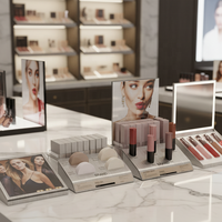Support d'affichage combiné pour rouge à lèvres et gloss à lèvres en acrylique de haute qualité, style comptoir de vente au détail, élégant et durable