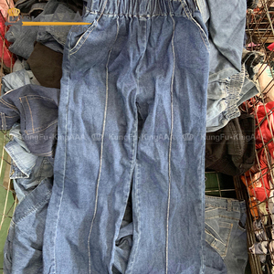 Vendita all'ingrosso Jeans Vintage da <span class=keywords><strong>donna</strong></span> pantaloni larghi larghi Denim vestiti usati di seconda mano Jeans Boyfriend pantaloni da <span class=keywords><strong>donna</strong></span> - Product Image 5