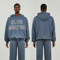 Ensemble de 2 pièces pour homme avec logo personnalisé, sweat-shirt et pantalon, coton lourd délavé, ensembles de sweat-shirts pour homme