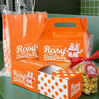 Boîte à gâteau personnalisée, emballage pour mini-gâteaux, conteneur en papier alimentaire, boîte à gâteau en papier avec poignée pour contenir des gâteaux