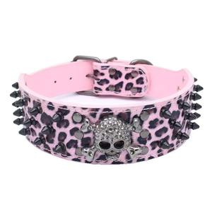 Collier pour chien en cuir avec rivets anti-morsure, grand collier pour chien avec décoration en forme de crâne - Product Image 3